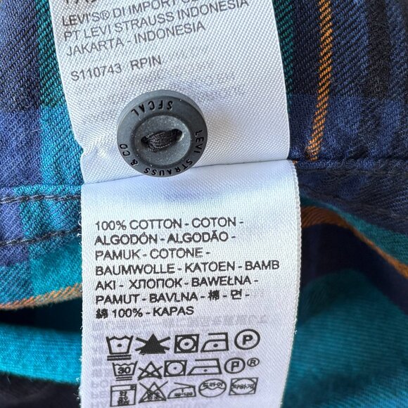 LEVI’S Men’s Worker Relaxed-Fit Plaid Button-Down Shirt - Picture 4 of 5